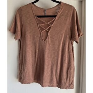 Jolie Women Collared T-Shirt Dusty Rose Short Sleeve Cotton Casual Top Tee